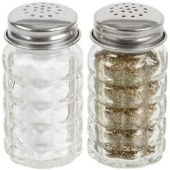 © Retro Style Salt And Pepper Shakers With Stainless Tops Set Of 2