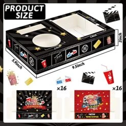 32Pcs Movie Night Snack Trays Hold Popcorn Candy Food Drink, Movie Theater Popcorn Holder Disposable Movie Boxes Supplies For Kid's Birthday Party Concession Stand Carpet Family