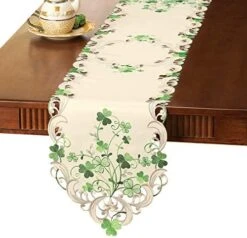 Mbroidered Irish Shamrock Table Linens, Runner -Peugeot Shop 51iQj78PVlL. AC