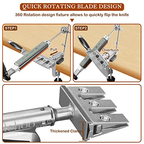 Upgraded Professional Knife Sharpener With 10 Whetstones, 360° Rotation Flip Design Fixed-Angle Stainless Steel Kitchen Chef Knife Sharpening Kit Abrasive Holding System Tools 2 Upgraded Professional Knife Sharpener With 10 Whetstones, 360° Rotation Flip Design Fixed-Angle Stainless Steel Kitchen Chef Knife Sharpening Kit Abrasive Holding System Tools - Image 2