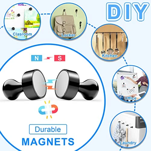 12Pcs Black Fridge Magnet Refrigerator Magnets, Whiteboard Magnets, Fridge Magnets Adults, Magnets Fridge, Small Strong Magnets For Whiteboard, Locker, Map, Kitchen, Office, School 4 12Pcs Black Fridge Magnet Refrigerator Magnets, Whiteboard Magnets, Fridge Magnets Adults, Magnets Fridge, Small Strong Magnets For Whiteboard, Locker, Map, Kitchen, Office, School - Image 4