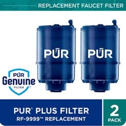 PUR PLUS Mineral Core Faucet Mount Water Filter Replacement (2 Pack) – Compatible With All PUR Faucet Filtration Systems