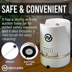 Adjustable Angle Manual Kitchen Knife Sharpener With Suction Base - These Sharpeners Prep, Repair, Sharpen, & Polish Most Knives In One Easy Step - Mini Brush For Quick & Easy Clean Up - White -Peugeot Shop 51ibgn1wVAS