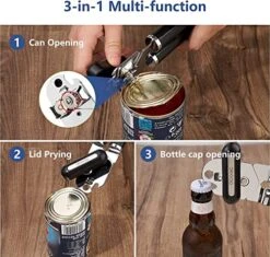 Can Opener Manual, Can Opener Smooth Edge, Food-Safe Multifunctional Can Openers Stainless Steel Manual Can Opener With Non-Slip Handle & Large Knobe, Ultra Sharp Cutting For Seniors With Arthritis -Peugeot Shop 51id8bIUtDL