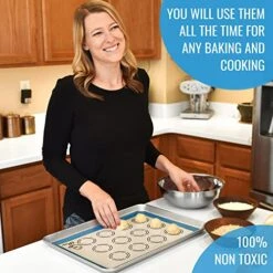 Silicone Baking Mat Set Of 5-2 Half Sheets (Macaron & Cookie Circle On Mat) + 1 Quarter + 1 Round & 1 Square Size Silicone Baking Sheet - Nonstick & Easy To Clean - 100% Silicone Mats For Baking 6 Silicone Baking Mat Set Of 5-2 Half Sheets (Macaron & Cookie Circle On Mat) + 1 Quarter + 1 Round & 1 Square Size Silicone Baking Sheet - Nonstick & Easy To Clean - 100% Silicone Mats For Baking -Peugeot Shop 51ieV6r23FL