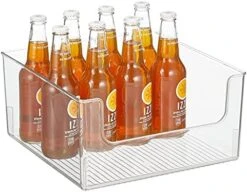 Modern Plastic Open Front Dip Storage Organizer Bin Basket For Kitchen Organization - Shelf, Cubby, Cabinet, And Pantry Organizing Decor - Ligne Collection - Clear -Peugeot Shop 51ipDZnl0cL. AC