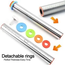 17'' Adjustable Rolling Pin Stainless Steel And 24"x16" Silicone Pastry Baking Mat Set,Adjustable Size Rolling Pin With Thickness Rings, Baking Tools For Making Pizza, Cookies, Fudge, Cakes, Pasta 10 17'' Adjustable Rolling Pin Stainless Steel And 24"x16" Silicone Pastry Baking Mat Set,Adjustable Size Rolling Pin With Thickness Rings, Baking Tools For Making Pizza, Cookies, Fudge, Cakes, Pasta -Peugeot Shop 51iudABLQgL