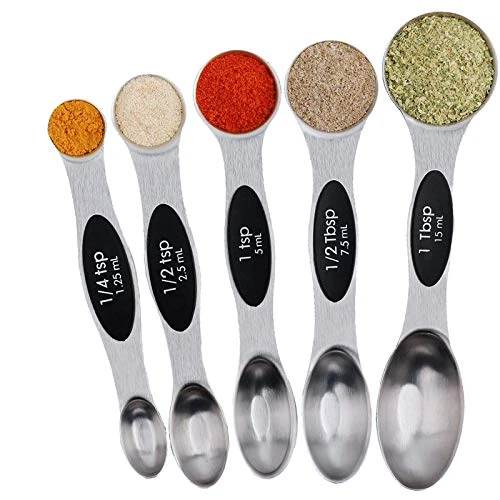 Measuring Spoons,18/10 Stainless Steel Set Of 5 Double Sided Magnetic Baking And Cooking Kitchen Set For Weighing Liquid And Dry Ingredients 1 Measuring Spoons,18/10 Stainless Steel Set Of 5 Double Sided Magnetic Baking And Cooking Kitchen Set For Weighing Liquid And Dry Ingredients