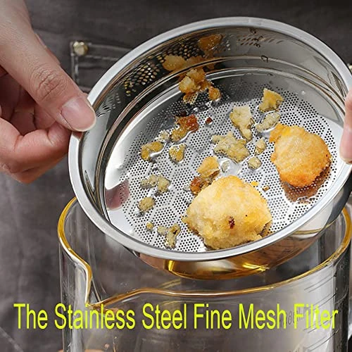 Glass Bacon Grease Container,Transparent Glass Grease Strainer,1.5/1.58 Quart LCooking Oil Storage Grease Keeper Bacon Grease Container With Strainer (1.5/1.58 Quart) 2 Glass Bacon Grease Container,Transparent Glass Grease Strainer,1.5/1.58 Quart LCooking Oil Storage Grease Keeper Bacon Grease Container With Strainer (1.5/1.58 Quart) - Image 2