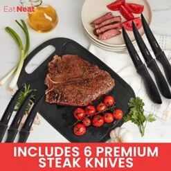 Kitchen Knife Set With Cutting Board - Deluxe 18 Piece Home Essentials All Black Knife Block Set, Knife Sharpener, Kitchen Scissors, Bottle Opener, Knife Block, Potato Peeler, Chopping Board -Peugeot Shop 51j4Fl0sr3L