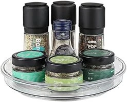 2 Pack Clear Lazy Susan Organizer 13" Plastic Lazy Susan Turntable For Cabinet Rotating Pantry Lazy Susan Cabinet Organizer, Storage Containers For Kitchen, Refrigerator Countertop, Bathroom -Peugeot Shop 51j5Tvl6vTL. AC