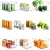 Storage Bins Clear Plastic Organizer Container Holders With Handles – Versatile For Kitchen, Refrigerator, Cleaning Supplies, Cabinet, Food Pantry, Bathroom Organization (Set Of 10, Clear)