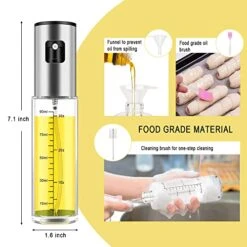 Il Sprayer For Cooking, 100ml Olive Oil Dispenser, Oil Spray Bottle, Vinegar Soy Sauce Dispenser, Oil Mister With Stainless Steel Cap, For Kitchen, Air Fryer, Salad, Baking, Grilling, -Peugeot Shop 51j9YJGfDJL