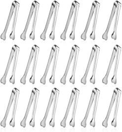 18 Pack Premium Small Serving Tongs, Mini Stainless Steel Appetizer Tongs 4.33Inch Silver -Peugeot Shop 51jCb60FDfL. AC