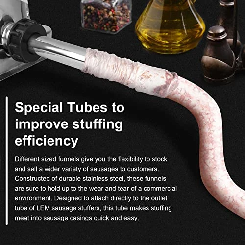 3 Sizes Stainless Steel Sausage Stuffing Tubes And Sausage Stuffer Funnels For LEM Sausage Stuffers 5 3 Sizes Stainless Steel Sausage Stuffing Tubes And Sausage Stuffer Funnels For LEM Sausage Stuffers - Image 5