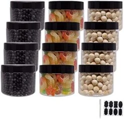 12 Pack 16 Oz Plastic Jars With Lids, Extra Labels, 1 Pen, Clear PET Seal Jar For Food Storage,Wide Opening Storage Jar For Dry Food, Peanut, Powder, Kitchen & Craft Storage By ZMYBCPACK -Peugeot Shop 51jKGxjLlL. AC