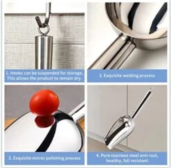 Stainless Steel Ice Scoop 8oz, 9.9 Inch Small Metal Food Scoops For Kitchen Bar Party Wedding, Superb Mirror Polish Surface, Heavy Duty & Anti Rust, Easy Clean & Dishwasher Safe 10 Stainless Steel Ice Scoop 8oz, 9.9 Inch Small Metal Food Scoops For Kitchen Bar Party Wedding, Superb Mirror Polish Surface, Heavy Duty & Anti Rust, Easy Clean & Dishwasher Safe -Peugeot Shop 51jM8w3K3tL