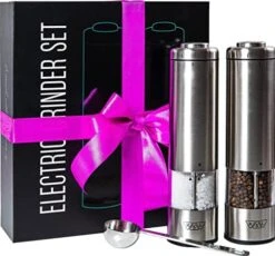 Electric Salt And Pepper Grinder Set - Adjustable Motorized Electrical Powered Auto Shakers - Automatic Power Mill - Automated Battery Operated Electronic Crusher - Christmas Mother's Day Gift Kit -Peugeot Shop 51jPJPXm5oL. AC