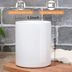 Kitchen Utensil Holder For Countertop, Large White Utensil Holder, Stable And Sturdy Ceramic, Easy To Clean, Dishwasher Safe, Minimalist Kitchen Decor, Cooking Utensil Crock For Spoon Spatula