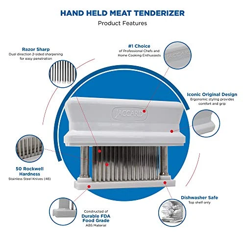 48-Blade Meat Tenderizer, Original Super 3 Meat Tenderizer, 1.50 X 4.00 X 5.75 Inches, White 2 48-Blade Meat Tenderizer, Original Super 3 Meat Tenderizer, 1.50 X 4.00 X 5.75 Inches, White - Image 2