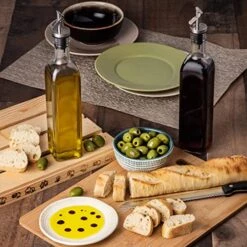 Replacement Olive Oil Dispenser Spout For .6” Bottle Opening - Oil Pourer Dimensions 3.25”H X 1.25”L X 1.25”W - Stainless Steel Automatic Closure Keeps Oil Fresh (Set Of 2) -Peugeot Shop 51jWiwxYqdL