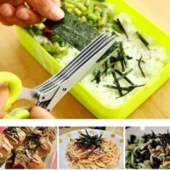 Erb Salad Scissors With 5 Blades And Cover - Cool Kitchen Gadgets - Cutter, Salad Chopper And Mincer - Sharp Heavy Duty Shears For Cutting, Shredding And Cooking Fresh Garden Herbs -Peugeot Shop 51jWuWeMA8L
