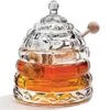 Crystal Honey Jar, Beehive Honey Dish With Dipper