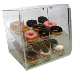 Elf Serve Pastry Or Donut Display Case 2 Trays For Deli Bakery Convenience Stores Display Bagel Cakes And Keeps Fresh