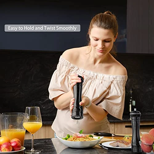 Pepper Grinder Salt Pepper Mill - Wooden Refillable Pepper Mill Grinder Durable Salt And Pepper Grinder With Adjustable Coarseness Easy To Use For Cooking Serving And BBQ 8inch 1 Pepper Grinder Salt Pepper Mill - Wooden Refillable Pepper Mill Grinder Durable Salt And Pepper Grinder With Adjustable Coarseness Easy To Use For Cooking Serving And BBQ 8inch
