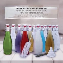 12 PK| 17 Oz Glass Bottle Set With Airtight Swing Top Stoppers | Home Brewing Bottles For Kombucha - Beer - Water Kefir - Limoncello | Swing Top Glass Bottles Includes Brush, Funnel & Marker -Peugeot Shop 51jdWq5gfZL