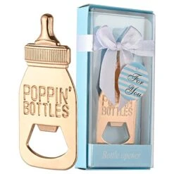 12 Pcs Baby Shower Return Gifts For Guest Supplies Poppin Baby Bottle Shaped Bottle Opener With Exquisite Packaging For Guests Party Souvenirs Decorations 12pcs By WeddParty (Baby Bottle)