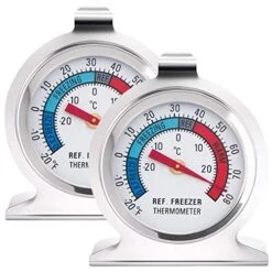 WellBridal Refrigerator Thermometers Classic Series Large Dial Thermometer (2 Pack,Freezer/Refrigerator)