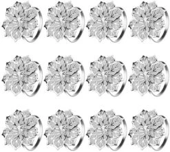 Hollow Out Flower Napkin Ring Holder Metal Napkin Rings Set Of 20 For Wedding Party Holiday Banquet Christmas Dinner Delicate Serviette Buckles Decor Favor (20, Flower-Gold) -Peugeot Shop 51jmVOR1L. AC 1