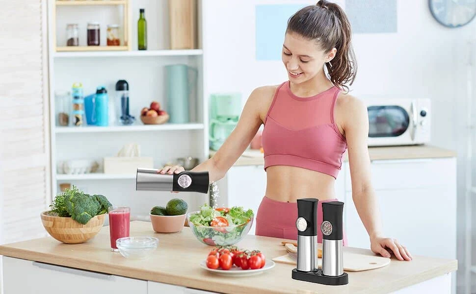 2 Pack Electric Salt And Pepper Grinder Set With USB Rechargeable - No Battery Needed, Ansbell Automatic Salt And Pepper Grinder, Gravity Pepper Mill Grinder Refillable, Adjustable Coarseness 6 2 Pack Electric Salt And Pepper Grinder Set With USB Rechargeable - No Battery Needed, Ansbell Automatic Salt And Pepper Grinder, Gravity Pepper Mill Grinder Refillable, Adjustable Coarseness - Image 6