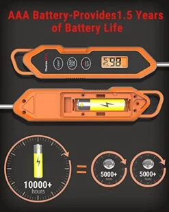 TP15H Waterproof Instant Read Food Thermometer For Cooking, Digital Meat Thermometer Probe With Backlight & Calibration, Cooking Thermometer For Meat Liquids Candy BBQ Oven Turkey -Peugeot Shop 51jq9k369lL