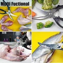 Poultry Shears, Heavy Duty Kitchen Scissors - Rust Proof Bone Cutting Scissors For Cutting Chicken & Chopping Vegetables - Chicken Meat Shears For Professionals - Black -Peugeot Shop 51jueXK7CIL