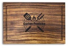 Tierra De Fuego | Personalized Handmade Real Parota Wood Board, Custom BBQ/Chopping/Charcuterie Board, Engraved Wooden Plate | XL | Design: BBQ Grill -Peugeot Shop 51jv32FD38L
