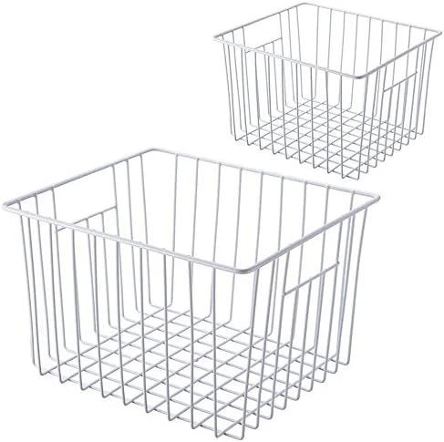 Freezer Baskests Organizer Bins, Freezer Wire Storage Basket Refrigerator Storage Baskets Bins Organizer With Built-in Handles For Cabinets, Pantry, Closets, Bedrooms - Set Of 2 7 Freezer Baskests Organizer Bins, Freezer Wire Storage Basket Refrigerator Storage Baskets Bins Organizer With Built-in Handles For Cabinets, Pantry, Closets, Bedrooms - Set Of 2 - Image 7