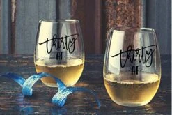 30 AF Funny Wine Glass - 30th Birthday For Women - Silly Bday For Women, Sister, Mom, Grandma, Nana, Best Friend - Thirty AF Birthday Wine Glass For Decorations, Anniversary, Special Events -Peugeot Shop 51kCHVdhxlL