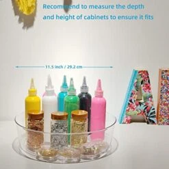 4 Pack Lazy Susan 11.5" Inch Turntable Organizer Organization Storage Container Bins Spice Rack Cabinet Rotating Condiment For Pantry Countertop Kitchen Vanity Bathroom Jewelry Holder Clear -Peugeot Shop 51kHffweVeL