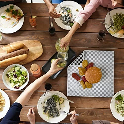 100 Sheets Black And White Checkered Dry Waxed Deli Paper Sheets, Grease Resistant Checkered ,Checkered Paper ,Deli Liner ,Checkered Paper Liners ,Checkered Basket Liners/Deli Paper (11.5''x11.5'') 2 100 Sheets Black And White Checkered Dry Waxed Deli Paper Sheets, Grease Resistant Checkered ,Checkered Paper ,Deli Liner ,Checkered Paper Liners ,Checkered Basket Liners/Deli Paper (11.5''x11.5'') - Image 2