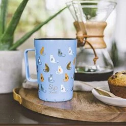 Ip By S'well Stainless Steel Takeaway Mug - 15 Fl Oz - Purrfect Morning - Double-Layered Vacuum-Insulated Travel Mug Keeps Coffee,and Drinks Cold For 10 Hours And Hot For 2 - BPA-Free Water Bottle -Peugeot Shop 51kTFyzOIwL