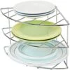 DecoBros 3-Tier Counter And Cabinet Corner Shelf Organizer, Chrome