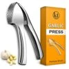 Garlic Press Mincer Ginger Crusher Squeezer Heavy Duty Metal Garlic Presser Chopper Slicer (Premium)