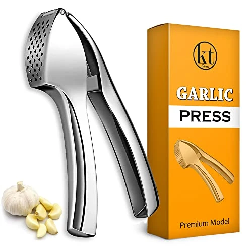 Garlic Press Mincer Ginger Crusher Squeezer Heavy Duty Metal Garlic Presser Chopper Slicer (Premium) 1 Garlic Press Mincer Ginger Crusher Squeezer Heavy Duty Metal Garlic Presser Chopper Slicer (Premium)