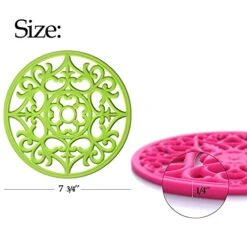 Silicone Trivet ME.FAN 3 Set Silicone Trivet Mat - Multi-Use Intricately Carved Insulated Flexible Durable Non Slip Coasters (Black) -Peugeot Shop 51kk2rpHTPL