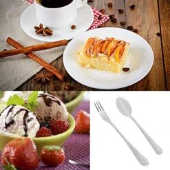 12pcs Stainless Steel Tea Dinner Server Spoon And Cake Fruit Forks Kitchen Accessory Wedding Party For Dessert, Salad, Appetizer, Cocktail(6 Forks + 6 Spoons) 8 12pcs Stainless Steel Tea Dinner Server Spoon And Cake Fruit Forks Kitchen Accessory Wedding Party For Dessert, Salad, Appetizer, Cocktail(6 Forks + 6 Spoons) -Peugeot Shop 51koecr5F6L
