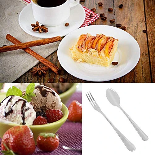 12pcs Stainless Steel Tea Dinner Server Spoon And Cake Fruit Forks Kitchen Accessory Wedding Party For Dessert, Salad, Appetizer, Cocktail(6 Forks + 6 Spoons) 4 12pcs Stainless Steel Tea Dinner Server Spoon And Cake Fruit Forks Kitchen Accessory Wedding Party For Dessert, Salad, Appetizer, Cocktail(6 Forks + 6 Spoons) - Image 4