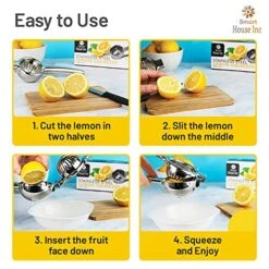 Xtra-Large Stainless Steel Lemon Squeezer - Manual Fruit Juicer With Seeds And Pulp Filter - Metal Juicer Press For Juicing Lemons, Limes, Oranges, And Pomegranate -Peugeot Shop 51kt6VZfCnL