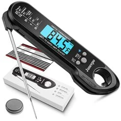 Instant Read Waterproof Meat Thermometer - 2s Instant Read Ultra Fast Cooking Thermometer With Backlight & Calibration.Best Kitchen Food Thermometer For Cooking, Outdoor Grill And BBQ(Black)